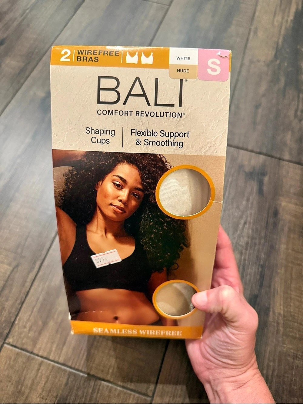 Bali Comfort Revolution Seamless Wirefree Bra Bras White & Nude Small